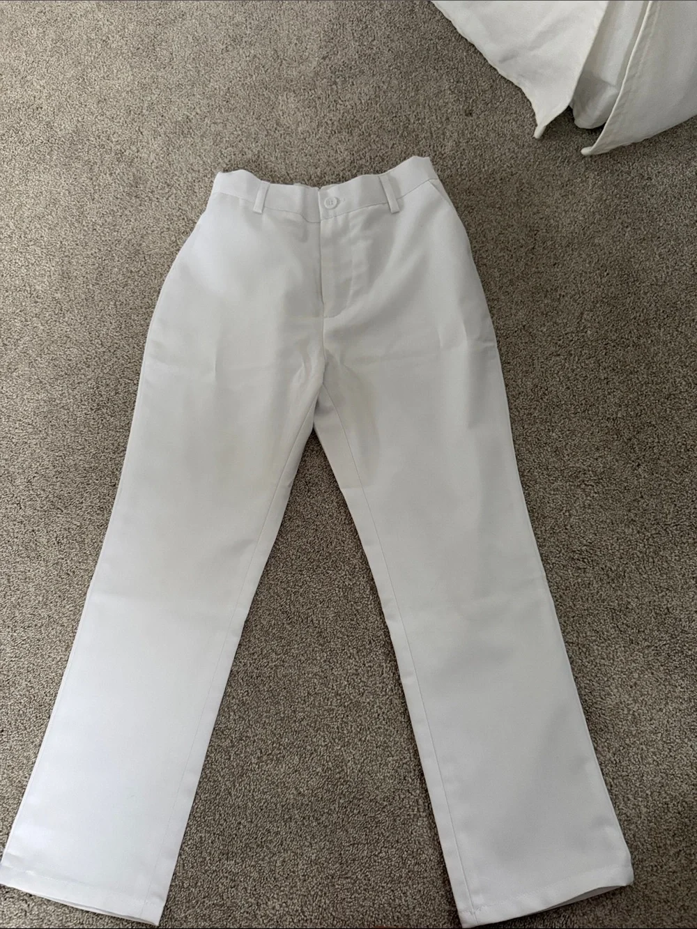 Boys White Formal Tuxedo Suit with Vest and Tie
